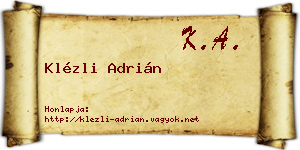 Klézli Adrián névjegykártya
