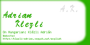 adrian klezli business card