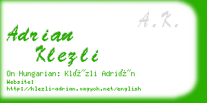 adrian klezli business card